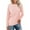 Pink 1, variant on Long Sleeve Shirts Tops for Women Round-Neck Trendy Fall Winter Striped Solid Color Block Pullover Casual Loose T-Shirt Tops,Brown,M
