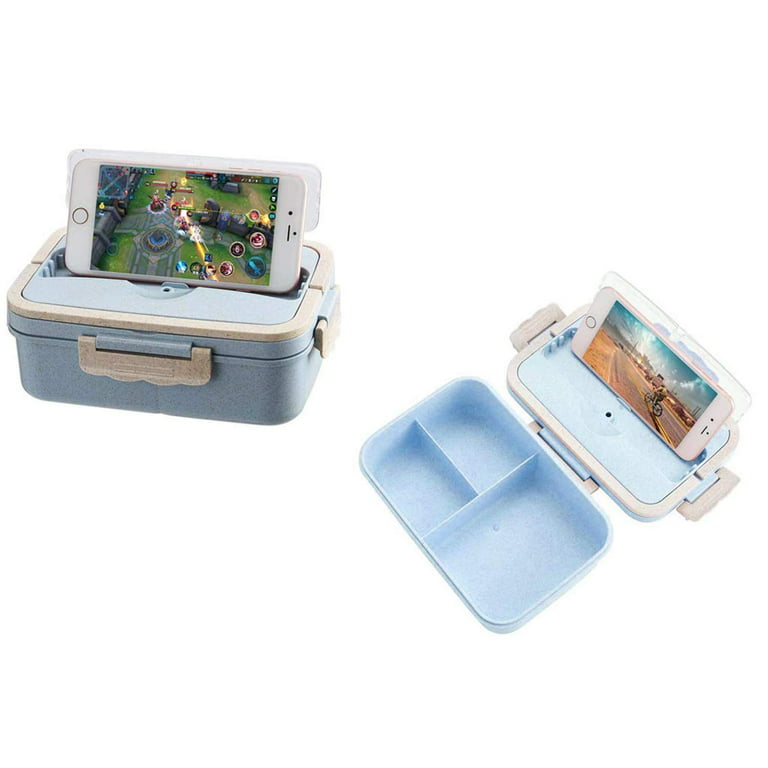 1pc 425ml Transparent Purple Portable Bento Box With Separable Cover,  Bpa-free Plastic Lunch Box
