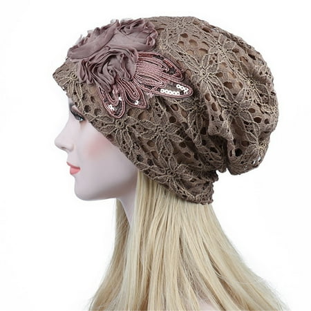 Ruffle Front Cap - Fashion Lady Lace Muslim Ruffle Cancer Chemo Hat Beanie Scarf Turban Head Wrap Cap Hat