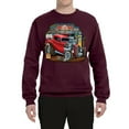 thumbnail image 2 of Wild Bobby, Vintage Hot Rod Old Garage Cars and Trucks Unisex Crewneck Graphic Sweatshirt, Maroon, X-Large, 2 of 3