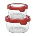 thumbnail image 1 of Anchor Hocking  4 Piece Glass Food Storage Set with Red Truseal Lids, 1 of 3