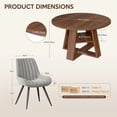 thumbnail image 3 of Hawsaiy 3 Piece 43.3" Round Dining Table Set for 2,Kitchen Table with Storage Shelf & 2 Upholstered Dining Chairs, Modern Wood Dining Room Furniture Set for Apartment, 3 of 8