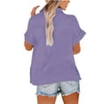 thumbnail image 4 of Blouses for women dressy casual Cotton and Linen Soft Clothing XXXL Purple womens blouses, 4 of 4