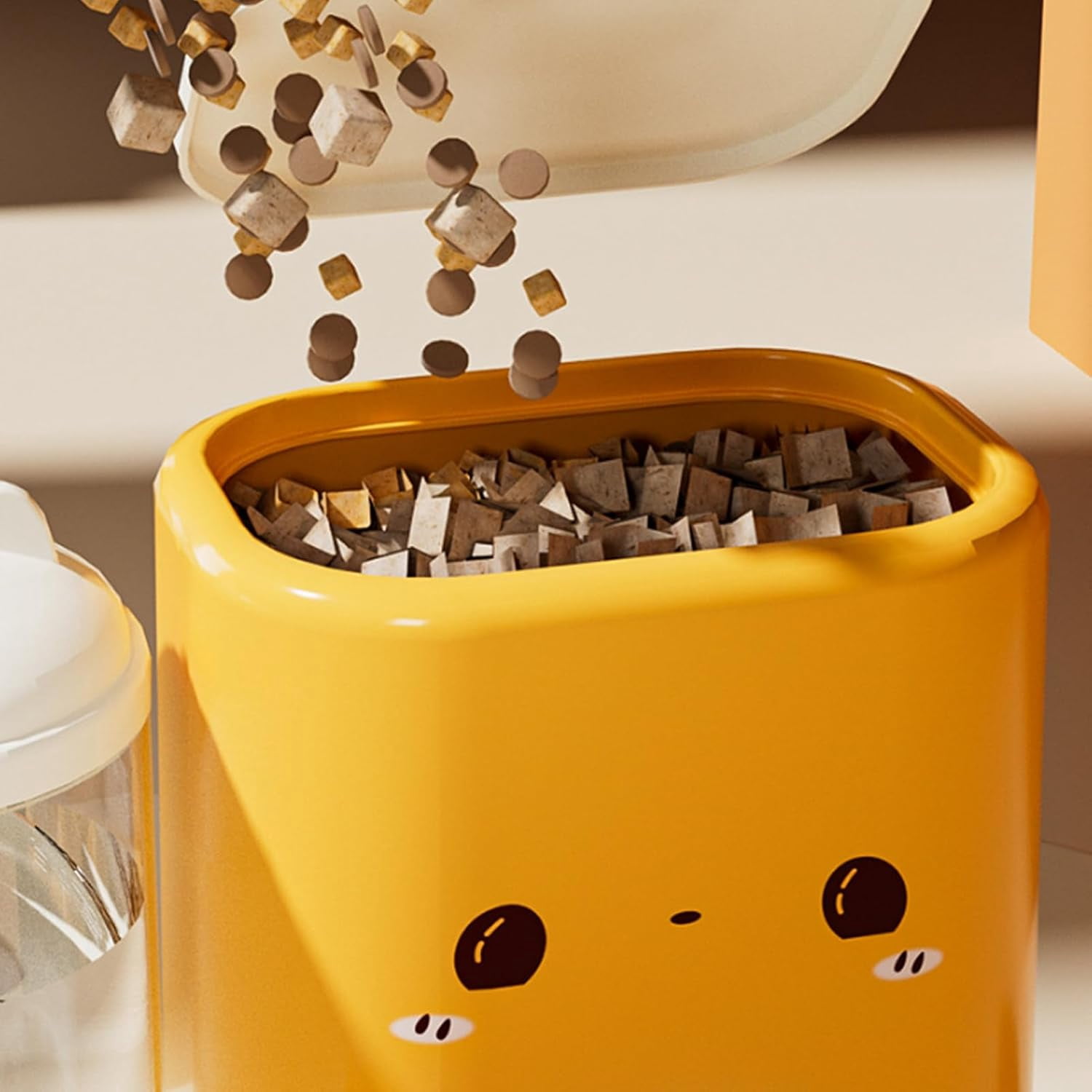 2 in 1 Automatic Cat Food Feeder Water Dispenser, Gravitys Water Bowl for Indoor Small Cats Dogs Puppies