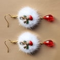 thumbnail image 3 of 1 par de pendientes de Navidad, regalos de joyería de vacaciones para mujeres y niñas, gota de joyería renos esponjosos Yuyangstore pendiente de tema navideño, 3 of 5