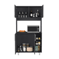 thumbnail image 7 of Dtwnek Kitchen Pantry Cabinet with Open Shelf and Inner Shelf, Black, 7 of 7