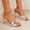 Silver, variant on Women’s Heel Mules with Pointed Open Toe, Stylish Slip-On Women Shoes Heels for Weekend Shopping and Boutique Visits