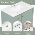 thumbnail image 4 of 30" Modern Bathroom Vanity with Sink Combo, Solid Wood Bathroom Storage Cabinet with 3 Drawers and 1 Soft Closing Door, Green, 4 of 8