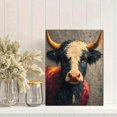 thumbnail image 2 of Textured Brush Highland Cow Canvas Print, Farmhouse Country Rustic Home Living Room Wall Decor Art, 2 of 8