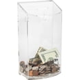 thumbnail image 2 of MCB - Rounded Acrylic Box - Charity Box - Donation Box - Collection Box - Tip Container - Kupat Tzedakah Clear, 2 of 2