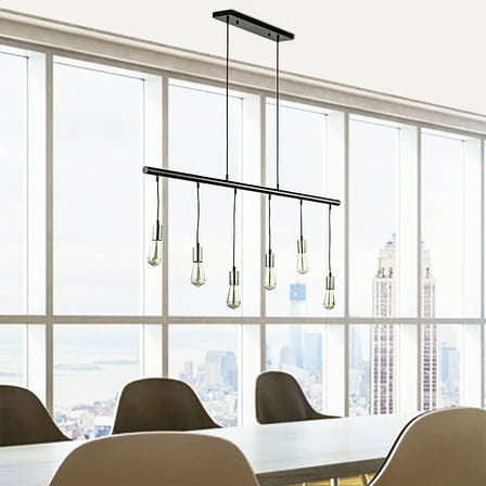 Warehouse of Tiffany Ankica Matte Black 6-Light Pendant