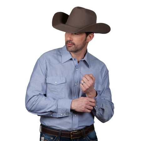 Wrangler Tall Western Chambray Work Shirt Size 20-37