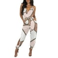 thumbnail image 2 of Blotona Women Sexy Jumpsuit with Slit Design Printed Pattern Deep V-neck Sleeveless Overalls with Waistband, 2 of 3