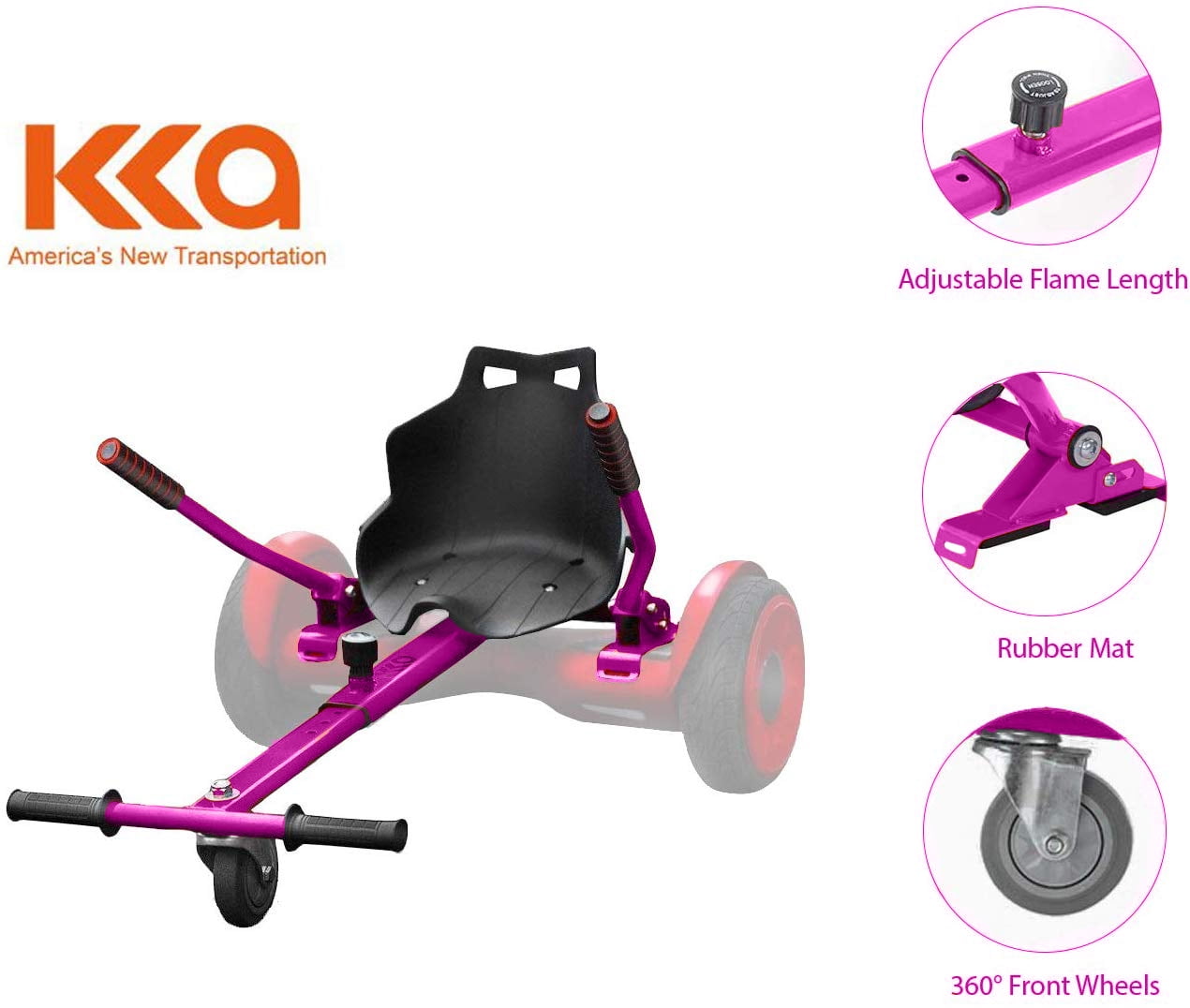 Hishine Hoverboard Seat Attachment Hoverboard Attachments Adjustable Hoverboard Seat Frame and Fits 6.5//8//10 Size Health Sport for All Ages