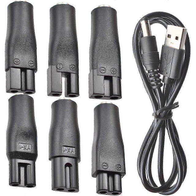 7 PCS Power Cord 5V Replacement Charger USB adapter Suitable for Electric Hair Clippers, Beard trimmers, Shavers, Beauty Instruments, Desk Lamps. Edit