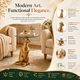 thumbnail image 4 of Leopard Side Table with Glass Top | Decorative Sculptural End Table | Aluminum Base | Gold Accent Table for Living Room | 18x18x23", 4 of 8