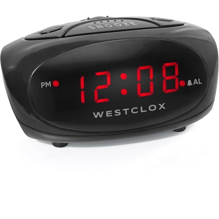 Super-Loud LED Electric Alarm Clock with 0.6 Digital Display Adjustable Alarm Volume 9-Minute Snooze & Battery Backup – Standard Digital Clock for Bedroom Home or Office (Black)