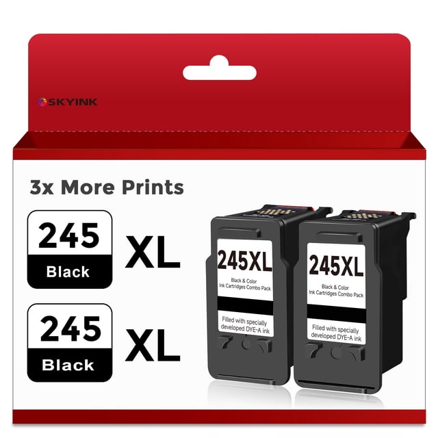 Cartucho de tinta Skyink 245XL negro, paquete de 2 unidades para impresora Canon
