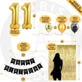 thumbnail image 3 of 11th Birthday Decoration Black and Gold for Boy & Girl, 11th Cake Topper, 11th Party Supplies for Her and Him, 11th Birthday Photo Props, 3 of 3