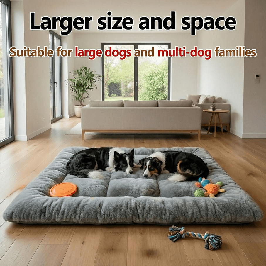 Extra-large plush dog comfort pet sleeping pad，Soft, non-slip and washable，Suitable for use in the living room, garden, and for pets' playtime.