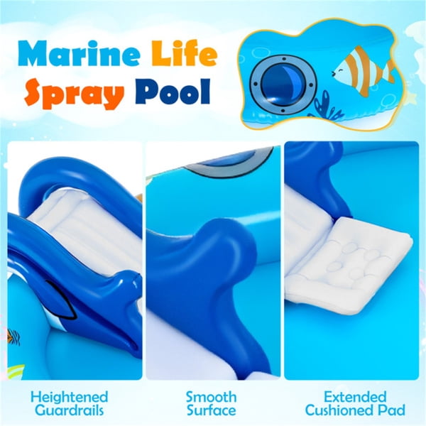 Sunnyfree Inflatable Swimming Pool with Water Play Center, Designed for Children and toddlers, with Slides and Bbuilt-in Water Jets