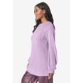 thumbnail image 2 of Roaman's Women's Plus Size Pointelle Yoke Crewneck Sweater, 2 of 2