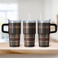 thumbnail image 2 of 20oz Coffee Mug with Handle, Geometric Texture Stainless Steel Double Wall Insulated Travel Tumbler Leak-Proof, 2 of 5