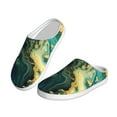 thumbnail image 2 of Wukai Turquoise Golden Swirl Print Women's Indoor Bedroom Slipper Slip On Shoes, Unisex House Shoes with Anti-Skid Sole for Men, Gift for Women Men-8, 2 of 7