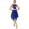 thumbnail image 3 of YiZYiF Women's Praise Dance Outfits Sleeveless Overlay Worship Dress with Wide Leg Pants Set Royal Blue XL, 3 of 7