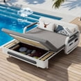 thumbnail image 4 of NessCarsti Outdoor Sofa Daybed with Pull-Out Trundle, Convertible Sleeper Couch for Patio or Balcony, 34.6" D x 50.3" W x 34.2" H, Gray/White, 4 of 10