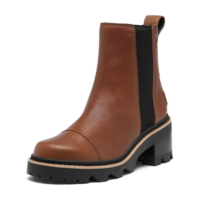 Bota Sorel Joan Now™ Chelsea Velvet Bronceado/Negro 10.5 B