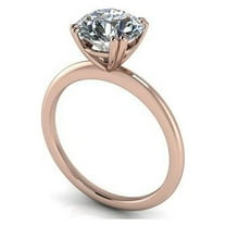 4.00 Ct Stunning Solitaire Round Natural Moissanite Engagement Rings for Women Solid 18K Rose Gold