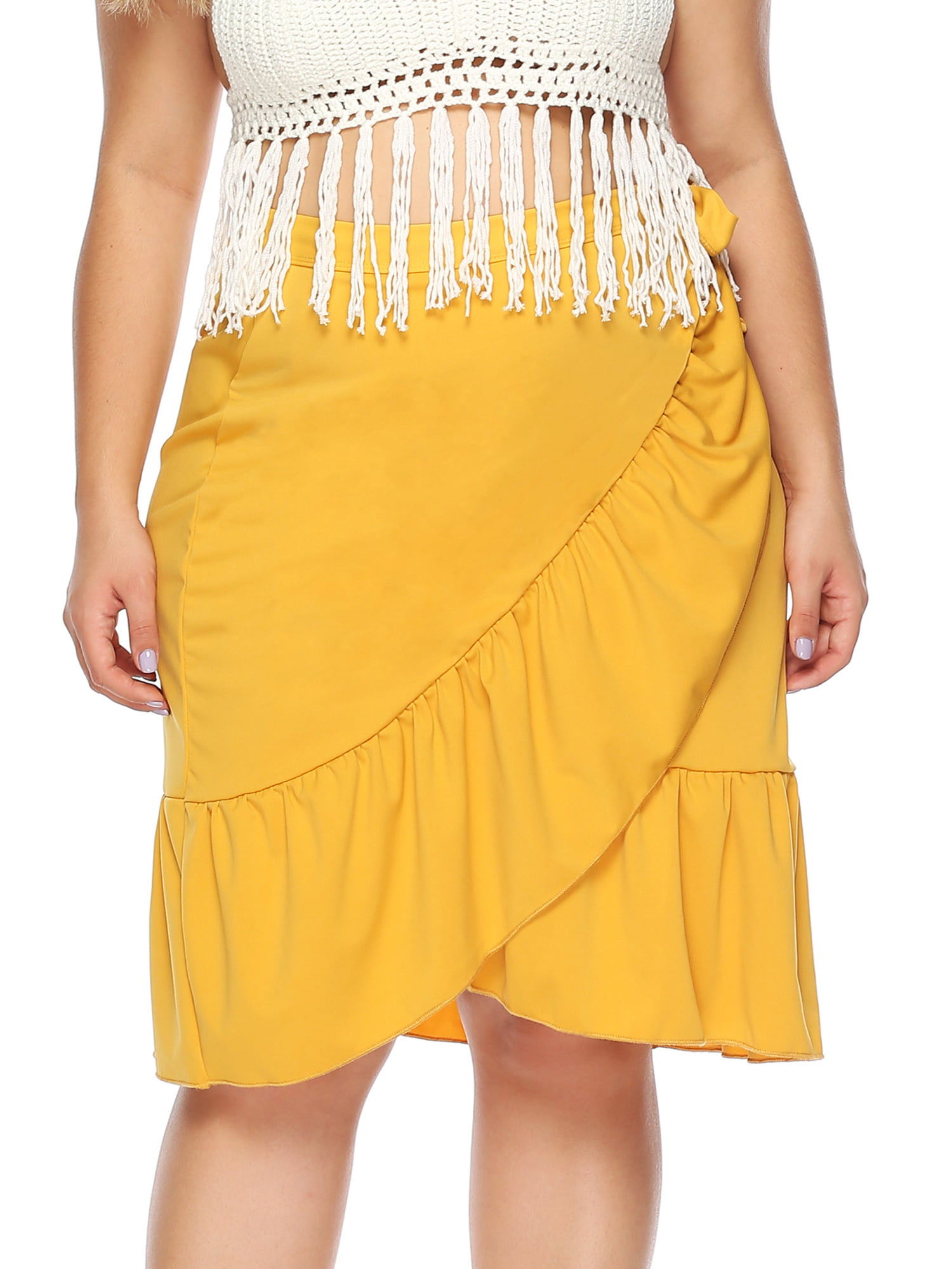 Women's Strap High Waist Suspender Knit Crochet Skirt Bodycon Dress Mini Dress H