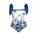 thumbnail image 4 of One Piece Bathing Suit for Women with Bikini,Women's 3 Pieces Swimsuit with Cover up Beach Skirt Sarongs and Two Piece Floral Printed Bikini Bra Set Bathing Suit, 4 of 10