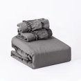 thumbnail image 3 of HIG 3 Piece Vintage Duvet Cover Set, Ultra Soft Pre-washed Microfiber, Dark Gray, Queen, 3 of 12