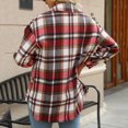 thumbnail image 4 of Spring Savings Clearance Lindreshi Long Sleeve Shirts for Women Fashion Women Plaid Printing Cardigan Button Coat Blouse Outwear Shirts Outwear, 4 of 4