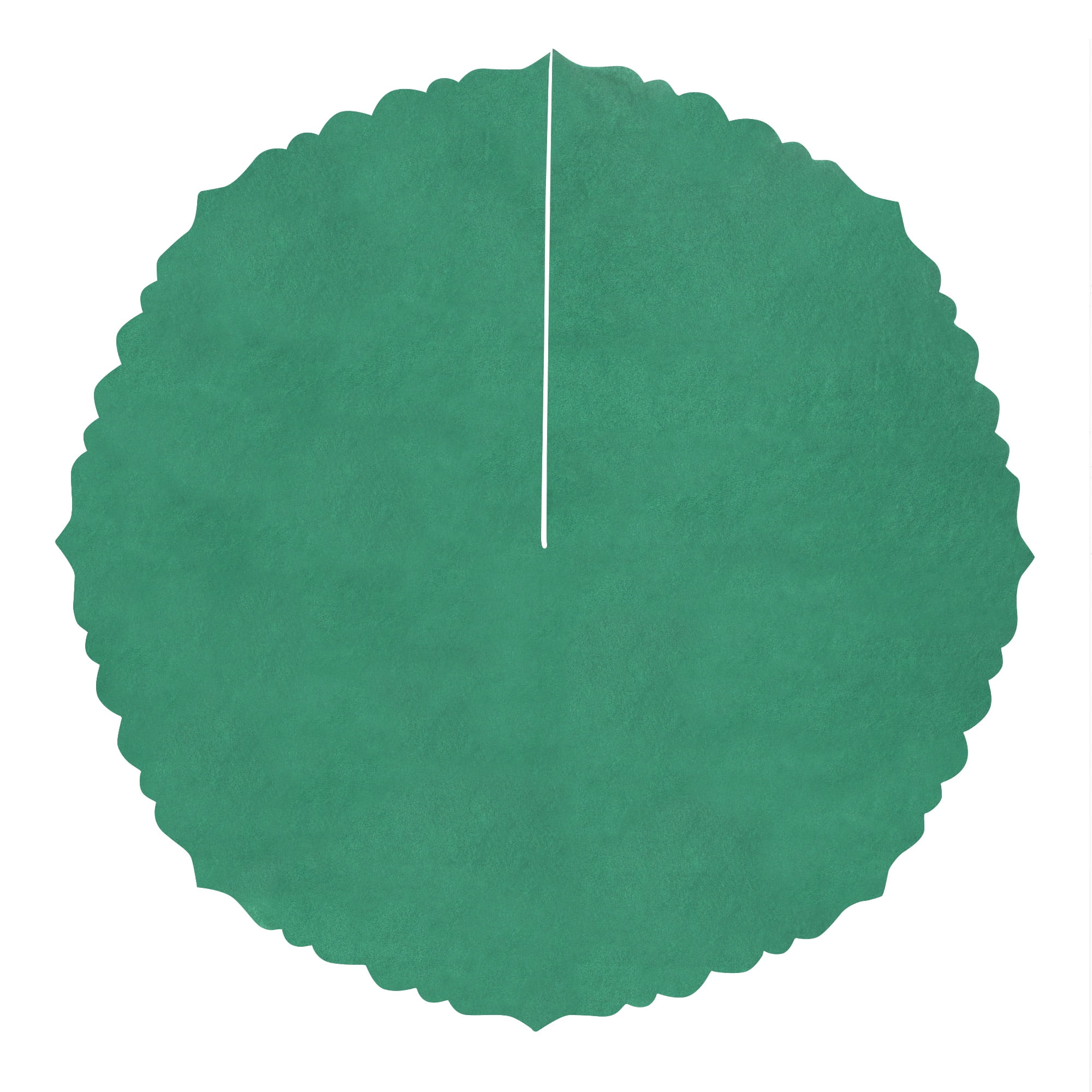 Holiday Time Classic Bright Green Christmas Felt with Scalloped Edge Christmas Tree Skirt, 48"