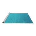 thumbnail image 2 of Ahgly Company Machine Washable Indoor Square Abstract Turquoise Blue Contemporary Area Rugs, 4' Square, 2 of 4