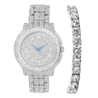 Metal Band Dress Watch with Diamond Accents and Crystals Ice Star Elegant Women main image 2