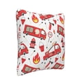 thumbnail image 2 of Bingfone Fire Truck Linen Throw Pillow Covers Cushion Case Pocket Button Vintage Farmhouse Pillowcase for Sofa Couch Bed 16"x16", 2 of 9