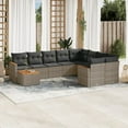 thumbnail image 1 of vidaXL 10 Piece Garden Sofa Set with Cushions Grey Poly Rattan, 1 of 5