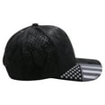thumbnail image 3 of US Flag Embroidery Visor Shiny Camo Perforated Baseball Hat Cap (Black), 3 of 6
