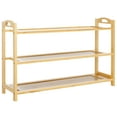 thumbnail image 2 of SAFAVIEH Baretta Farmhouse 3 Tier Shoe Shelf, Natural Bamboo (31.1 in. W x 9.2 in. D x 19.7 in. H), 2 of 8