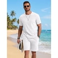 thumbnail image 3 of COOFANDY Men Summer Beach Outfits Short Sleeve Shirts and Shorts Sets Casual Lightweight Oversize 2 Piece Athletic Tracksuit, 3 of 6