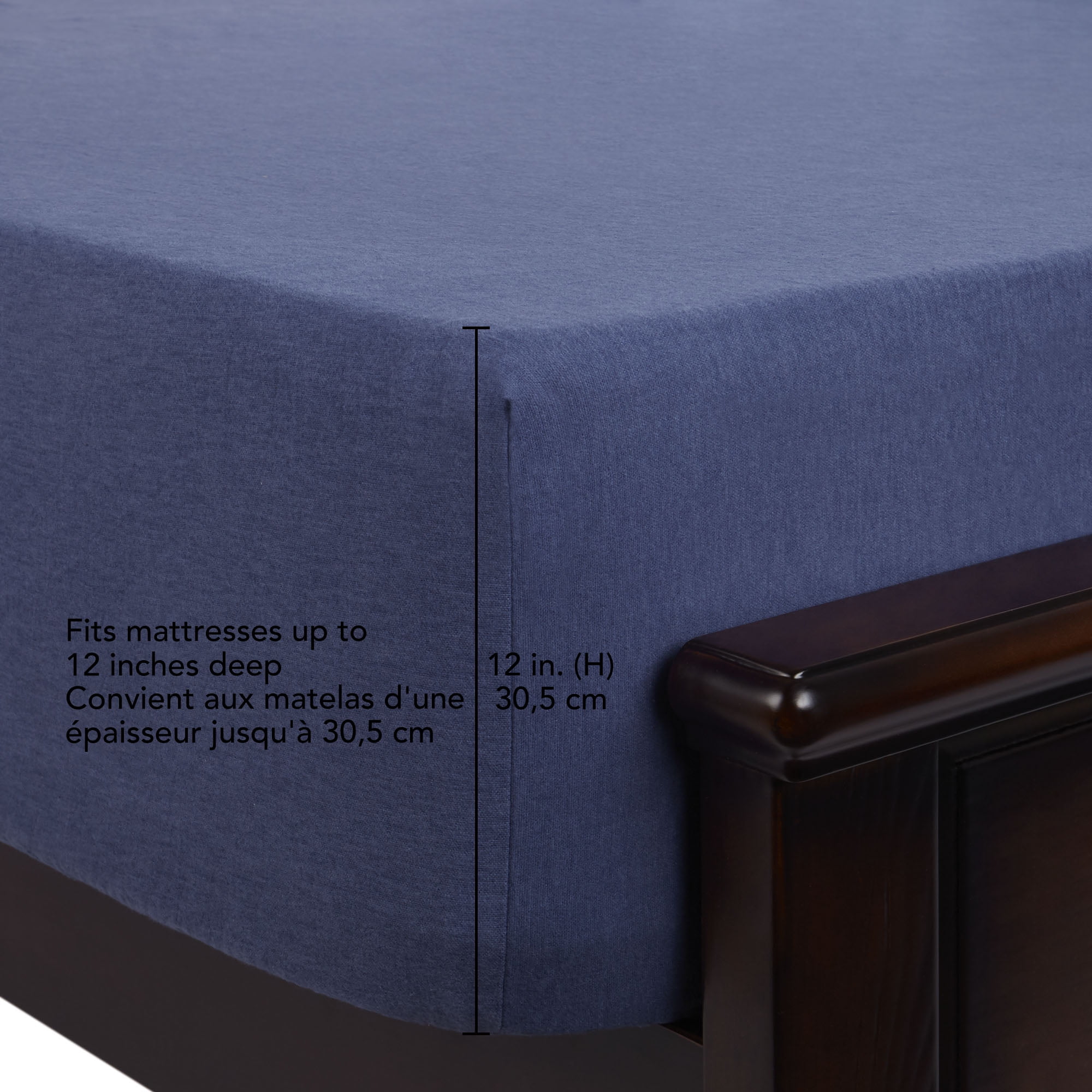 Mainstays 4-Piece Oceana Blue Flannel Sheet Set