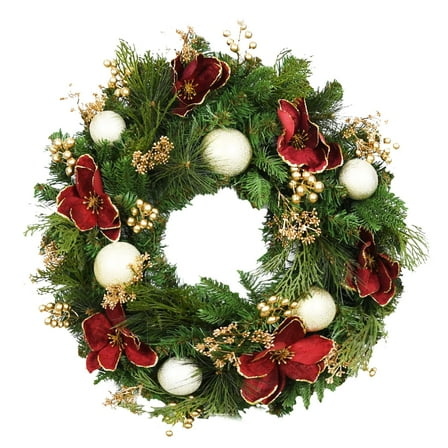 Jeco 26" Christmas Wreath with Ornaments in Multi-Color
