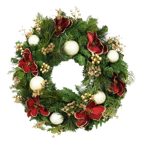 Jeco 26" Christmas Wreath with Ornaments in Multi-Color