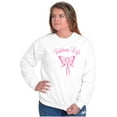 thumbnail image 5 of Celebrate Life Breast Cancer Support Women Crewneck Sweatshirt Brisco Brands X, 5 of 6