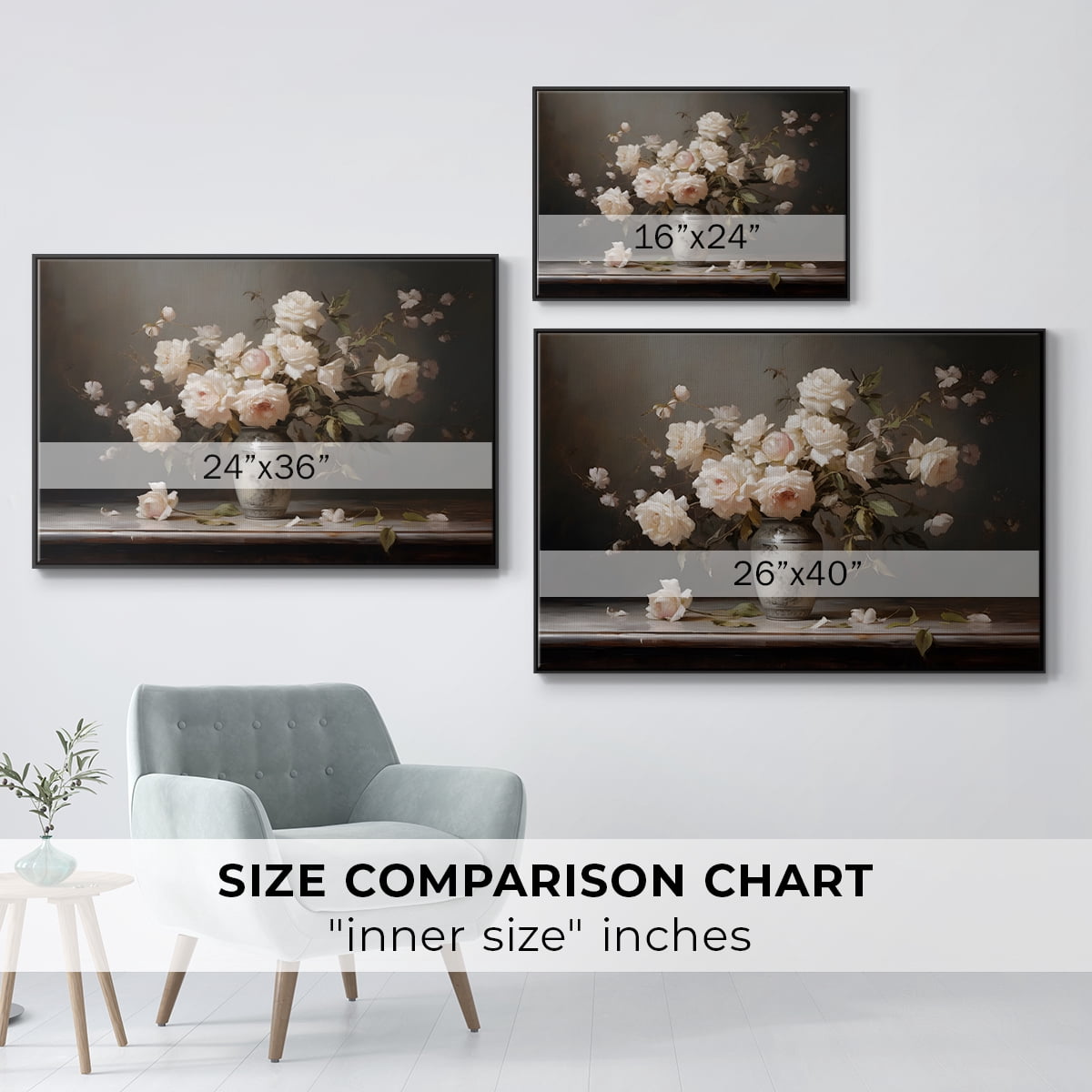 Vintage Botanical Print-LXII By Wexford Home Framed in Black Wood Gallery Wrapped Canvas 17 in. x 25 in.