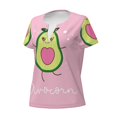 thumbnail image 2 of Goofa Cute Avocado Pattern Womens Deep V Neck Low Cut Tops Casual Summer Short Sleeve Ribbed Knit T-Shirts-XX-Large, 2 of 5